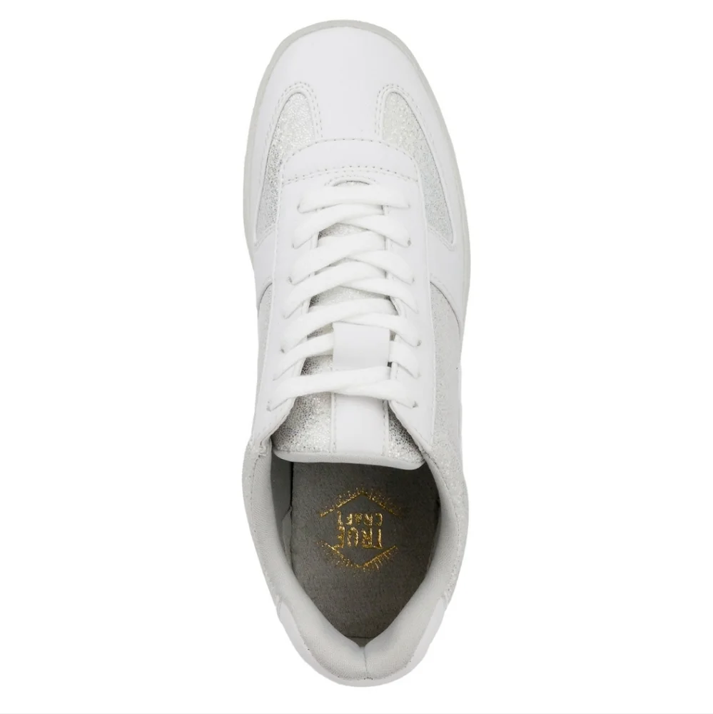 NEW Women's White Sparkly Sneakers High Top Glitter Shine Shoes 9M True Craft
